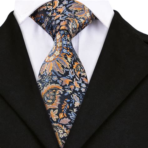 hi tie popular floral mens ties high quality brown jacquare woven silk ties for men 8 5cm