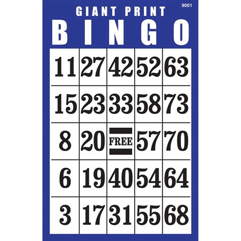 You can print these off at home and the download is free! MaxiAids | Giant Print BINGO Card- Blue
