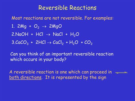 Ppt Reversible Reactions Powerpoint Presentation Free Download Id