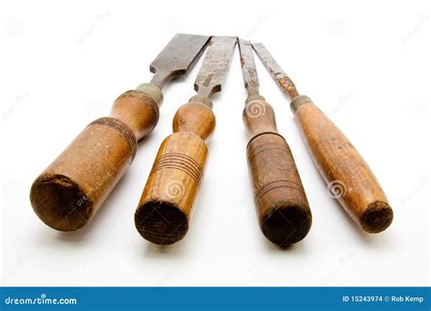 Carpenters Tool Old Chisels Isolated Stock Photo Image Of Vintage