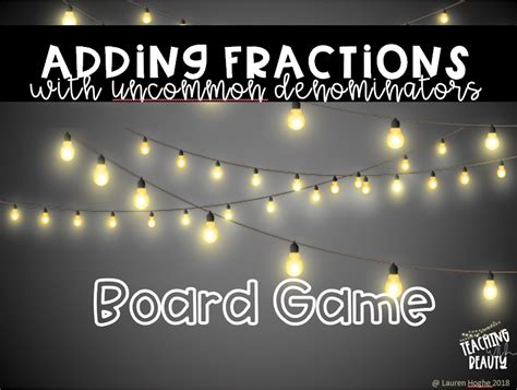 We know this sounds like a lot of work, and it is, but once you understand thoroughly how to find the common denominator or the lcd, and build equivalent fractions, everything else will start to fall into place. Adding Fractions with Uncommon Denominators Board Game | Adding fractions, Fractions, Denominator