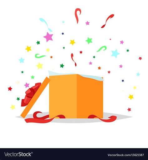 Open Gift Box Holiday Collection Royalty Free Vector Image