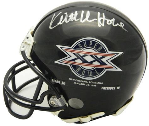 Keith Van Horne Signed Bears Super Bowl Xx Champs Logo Riddell Mini