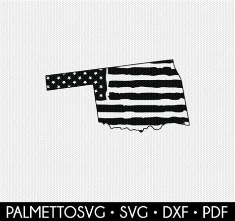 Oklahoma American Flag Svg Dxf File Stencil Monogram Frame Etsy