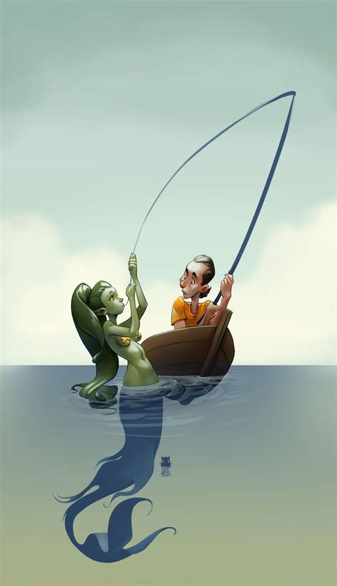 Fishing By Dawnelainedarkwood Mermaid Artwork Mermaid Art Fantasy