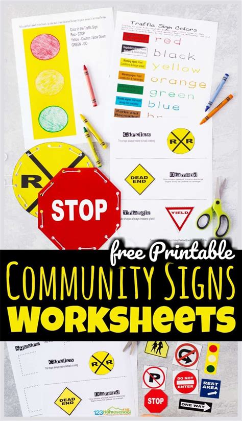 Free Community Safety Signs Worksheets
