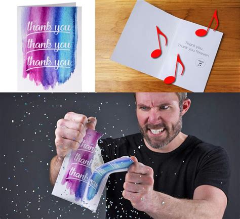 Prank Thank You Card Plays Endless Music A Glitter Bomb Explodes If