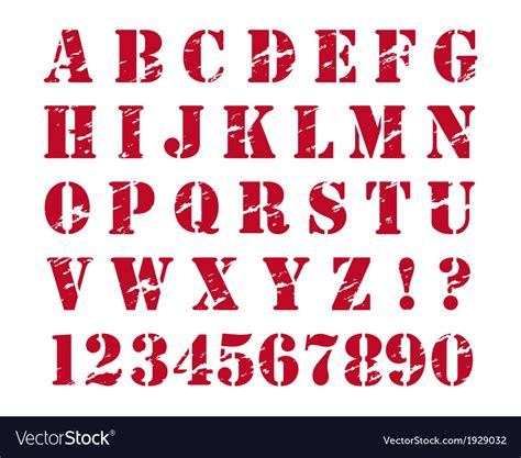 Rubber Stamp Style Alphabet Royalty Free Vector Image