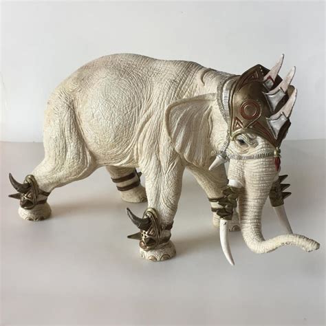 Sold Price Schleich White Fighter War Battle Elephant With Helmet Figurine Statuette