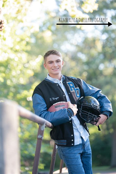 Michigan Portrait Photographer Senior Guy Football Varsity Jacket