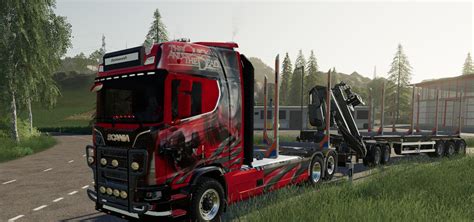 Scania Woodtruck And Trailer V12 Fs19 Farming Simulator 19 Mod