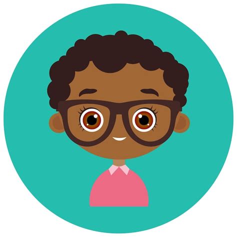Se enfrenta a avatar en círculo retrato joven afroamericano con gafas estilo de dibujos