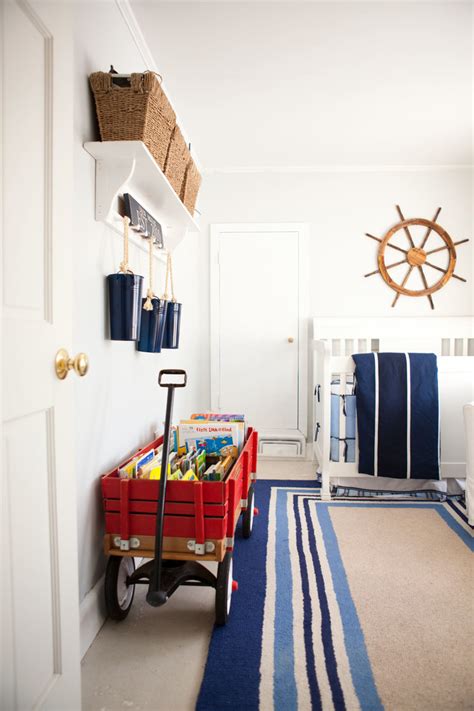 When considering boy's bedroom ideas for small rooms, turn to light blue as its airy shade makes a space look bigger. Chic little tikes wagon in Nursery Traditional with Paris ...