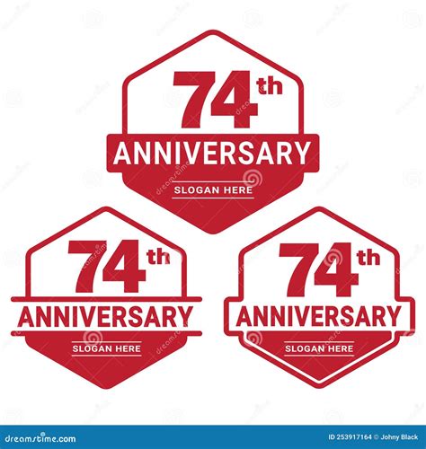 74 Years Anniversary Celebration Logotype 74th Anniversary Logo