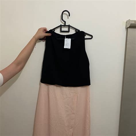 New Long Dress The Executive Hitam Nude On Carousell
