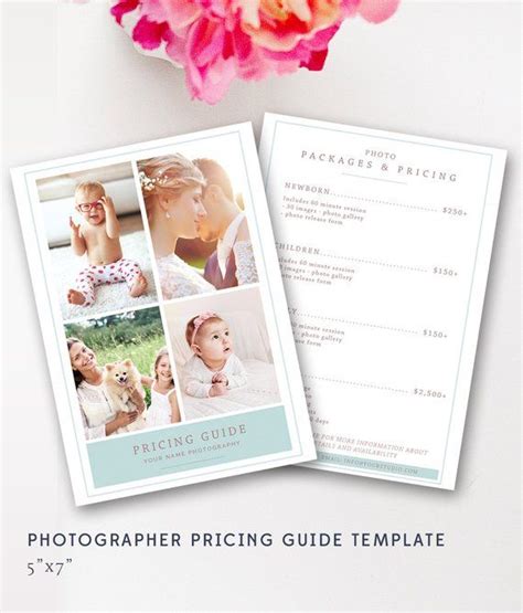 Photographer Pricing Guide Template Photographer Price List Etsy