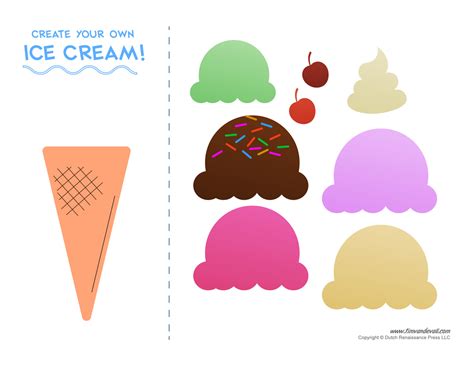 Colored Ice Cream Cone Printables Printable Word Searches
