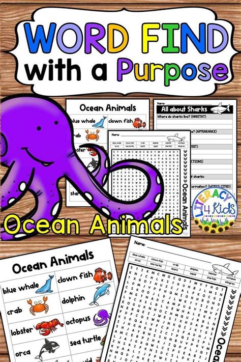 Check out our brand new extended minisodes and new fun animal facts from ranger rocky! Word Find with a Purpose: Ocean Animals in 2020 (With ...