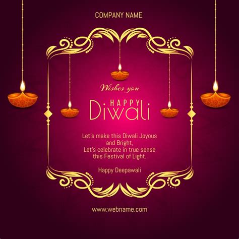 Diwali Greetings Card Template Postermywall