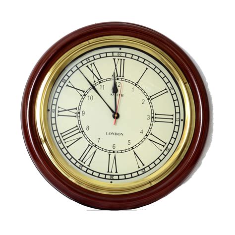 Teak Finish Classic Wall Clock Decor Antikcart
