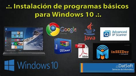 Instalación de programas básicos para Windows 10 YouTube