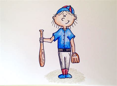 How To Draw A Baseball Player For Kids