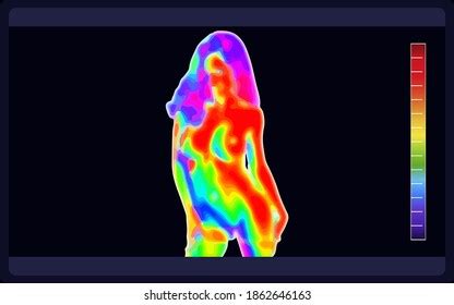 Vector Graphic Thermographic Image Female Body Stock Vector Royalty Free Shutterstock