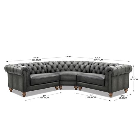 Allington Grey Leather Chesterfield Corner Sofa Costco Uk
