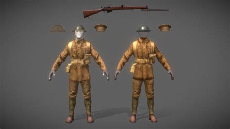 Ww1 British Soldier Buy Royalty Free 3d Model By Moony State [498e974] Sketchfab Store