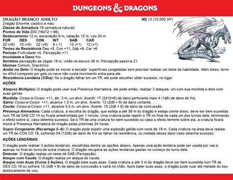Dragão Branco Adulto Dragões Dungeons E Dragons Dragão Branco