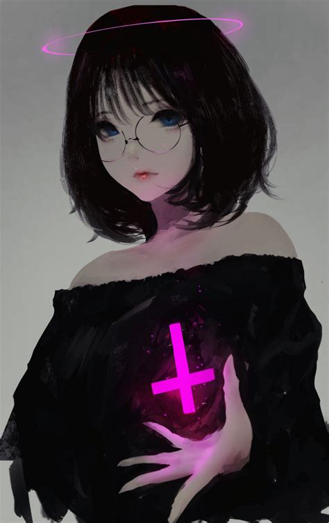 Download 840x1336 Wallpaper Anime Girl Original Character Black