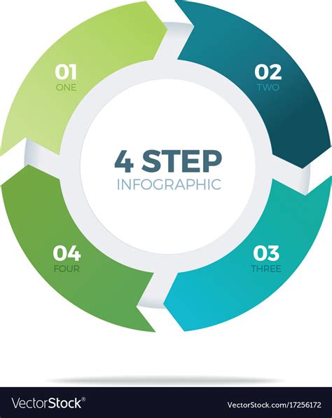 Four Step Circle Infographic Royalty Free Vector Image