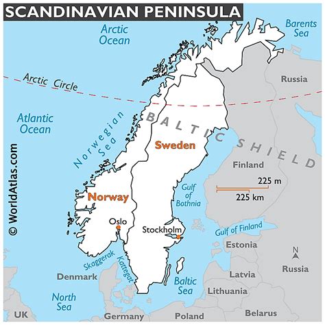 Scandinavian Peninsula Map Silhouettes Stock Photos P