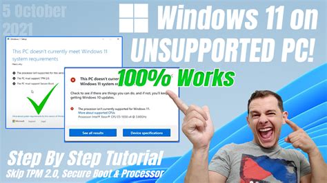 How To Install Windows 11 To Unsupported Pc Released Version October 5