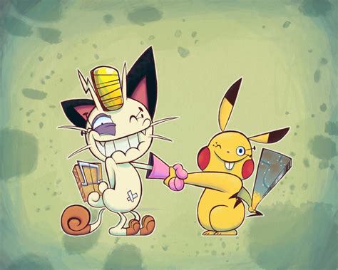 Meowth And Pikachu By Gashi Gashi On Deviantart