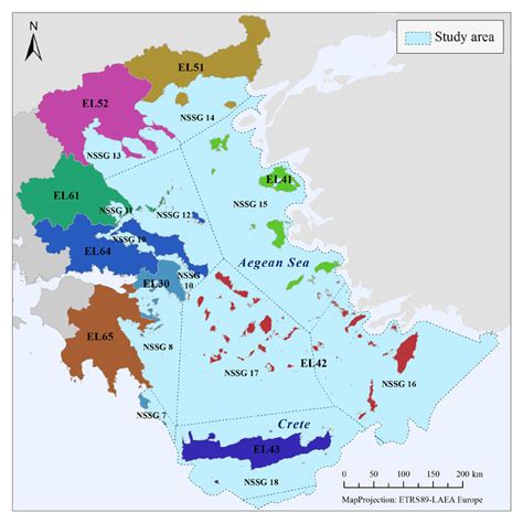 Fig S1 Map Of The Marine Areas Identified In The Study Area Aegean