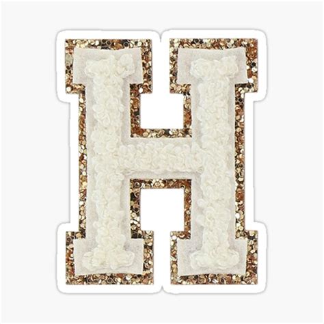 The Letter H Made Up Of Flowers And Glitters Sticker