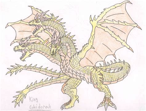 Shade between the two smallest, indicating the pupil. King Ghidorah Drawing at GetDrawings | Free download