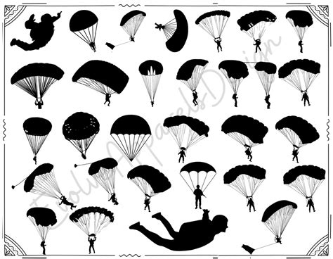 Parachute Svg Bundleparatroopers Silhouette Paratroopers Svg Army