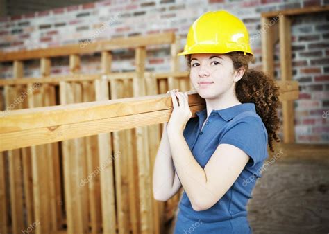 Young Female Construction Worker — Stock Photo © Lisafx 46825723