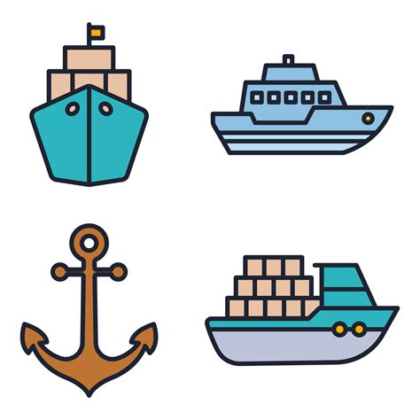 Water Transportation Set Icon Symbol Template For Graphic And Web