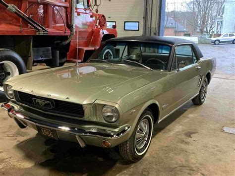 1966 Ford Mustang Coupe Yellow Rwd Automatic Vinyl Top For Sale Ford