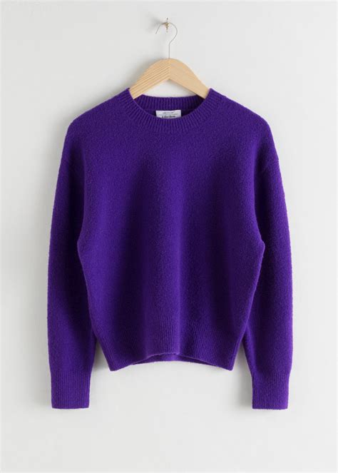 Textured Knit Relaxed Sweater Purple And Other Stories