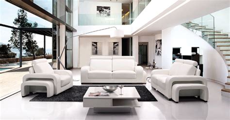20 Stunning White Leather Living Room Furniture Home Design Lover