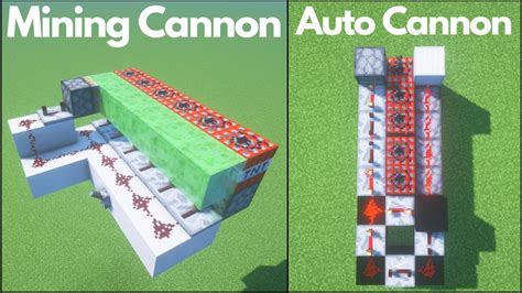 Minecraft 5 Redstone Tnt Cannon Designs Tutorial Youtube