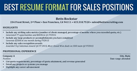 As much as how important it and for someone who has experienced a handful of interviews, you know full well how resumes play a big part on landing a job.it is of utmost importance. Best Resume Format for Sales Positions