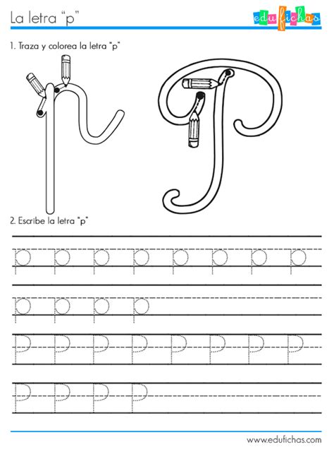 Ficha Educativa Para Aprender La Letra P Preescolar