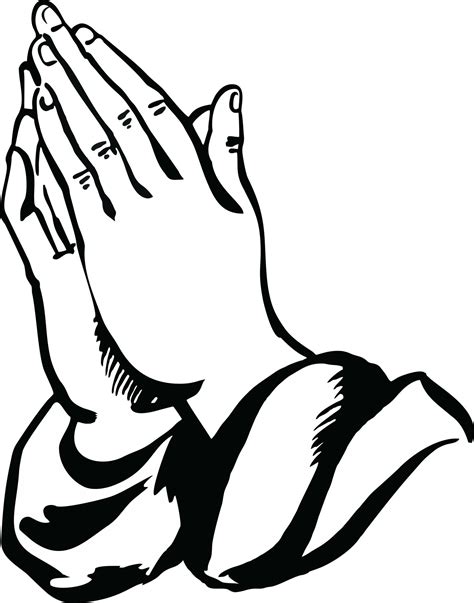 Black And White Prayer Hand Religion Symbol Vector Illustration Vector Art At Vecteezy
