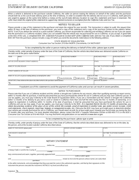 Form Boe 448 Fill Out Sign Online And Download Fillable Pdf