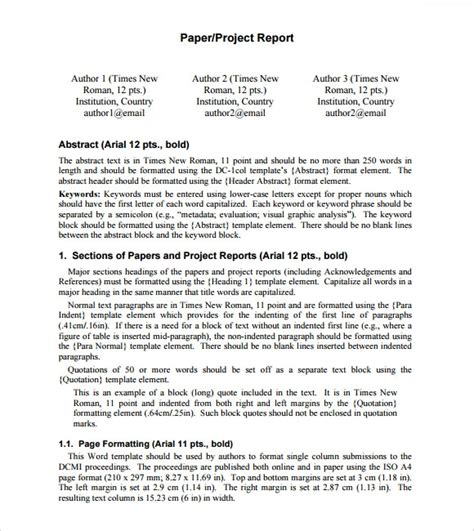 project report templates  ms words apple pages